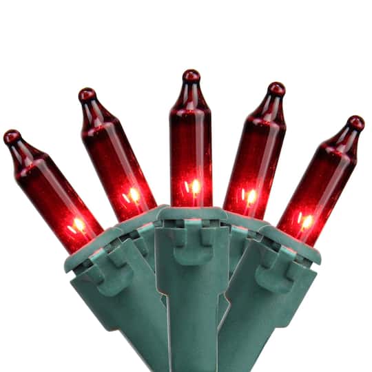 100ct. Mini Christmas String Lights with Green Wire By Northlight in Red | 20.25 ft | Michaels®